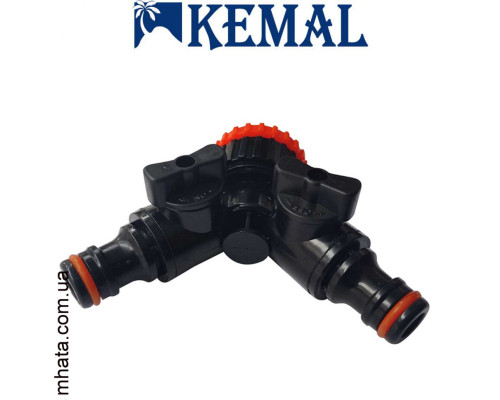 Трійник з кранами редукційний 1/2*3/4" Kemal M1008/1, Туреччина