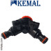 Трійник з кранами редукційний 1/2*3/4" Kemal M1008/1, Туреччина