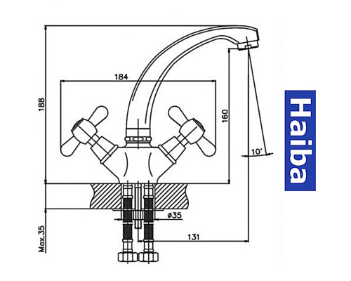 Змішувач для умивальника HAIBA DOMINOX BRONZE (Chr-161)