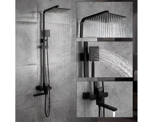 Душевая колонна Winmix KUB-007-J BLACK  со смесителем из нерж. стали SUS304