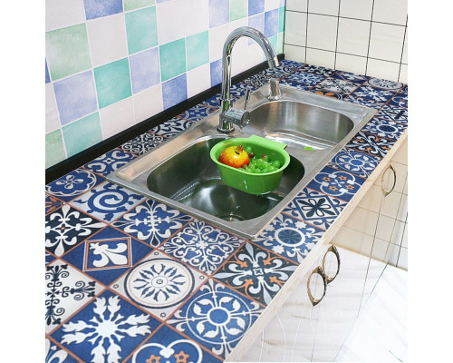 Самоклеющаяся пленка синий орнамент 0,45х10м SW-00001208