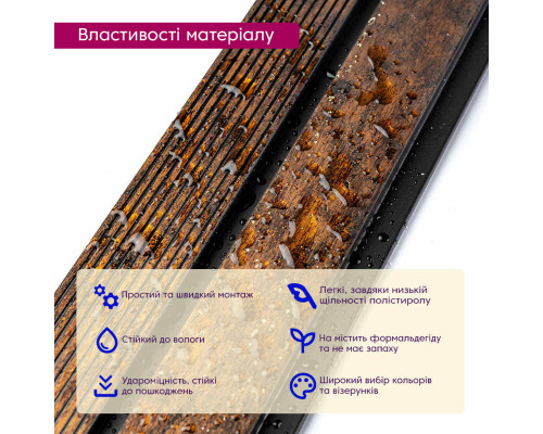 Декоративная PS рейка 2900*120*12мм (D) SW-00001747