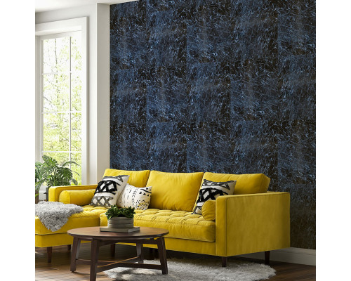 Декоративная ПВХ плита черный мрамор 600*600*3mm (S) SW-00001625