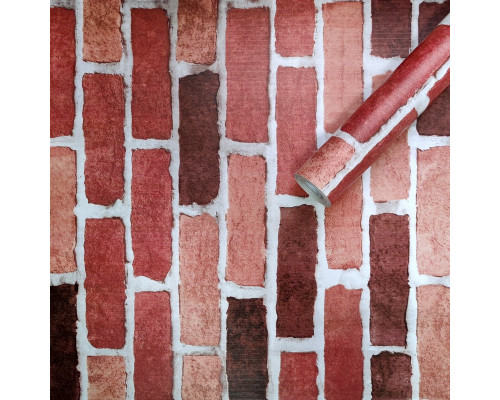 Самоклеющаяся пленка бордовый кирпич 0,45х10м SW-00001271