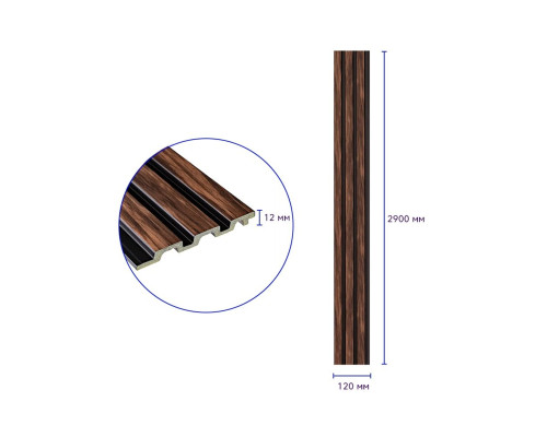 Декоративная PS рейка 2900*120*12мм (D) SW-00001745