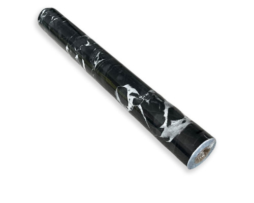 Самоклеющаяся пленка черный мрамор с белым 0,45х10мх0,07мм SW-00001280