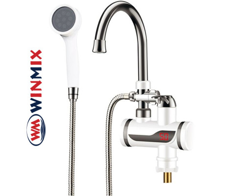 Електричний проточний водонагрівач Winmix Electra 280E нержавіюча сталь на мийку 3 кВт (з лійкою)