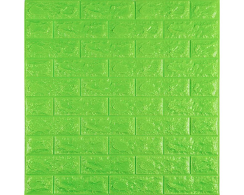 3D панель самоклеющаяся кирпич Зеленый 700x770x7мм (013-7) SW-00000051
