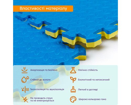 Напольное двустороннее покрытие YELLOW та BLUE 60*60cm*2cm (D) SW-00001845