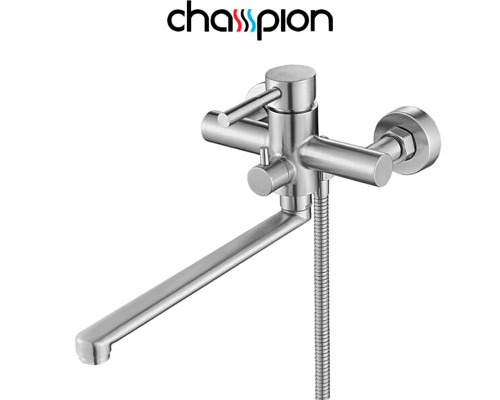 Смеситель для ванны длинный нос Champion Sus-006 EURO, (нержавеющая сталь)