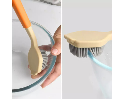 Ершик-щетка силиконовый для мытья посуды (синий)