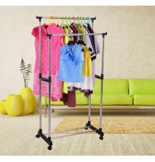 Телескопическая стойка-вешалка для одежды и обуви Double Pole 160х72 см (хорошее качество)