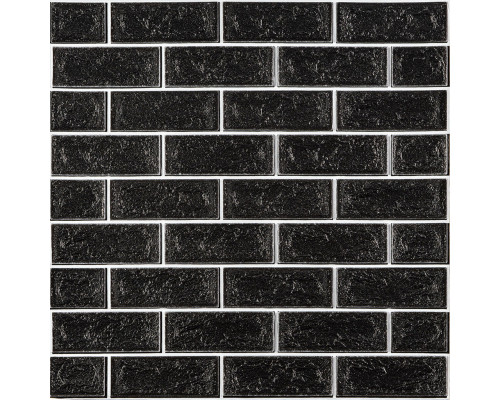 Панель стеновая 70*70cm*5mm чёрный кирпич с белым (D) SW-00001503