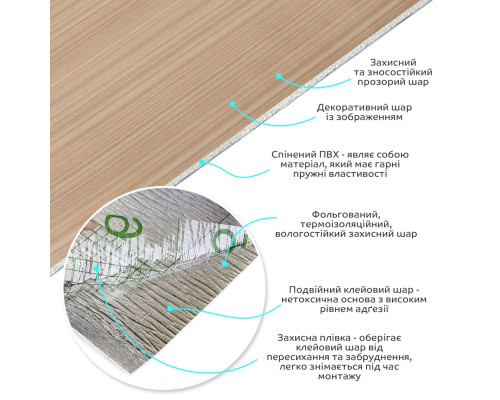 Самоклеящаяся виниловая плитка в рулоне 0,6*3m*2мм Мат SW-00002030