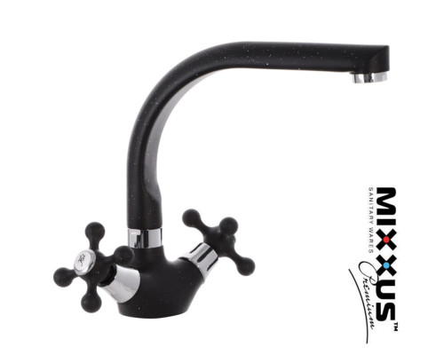 Смеситель для кухни ухо MIXXUS Color Black (черный) (Chr-273), Польша