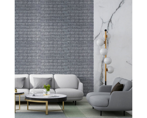 R017-2-20 Панель стінова у рулоні 3D 700мм*19,6м*2мм срібло (D) SW-00002278