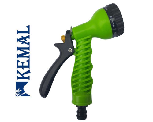 Поливальний пістолет 7 режимів, пластик латунний шток Kemal P5008, Туреччина