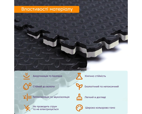 Напольное двустороннее покрытие GREY и BLACK 100*100cm*2cm (D) SW-00001844