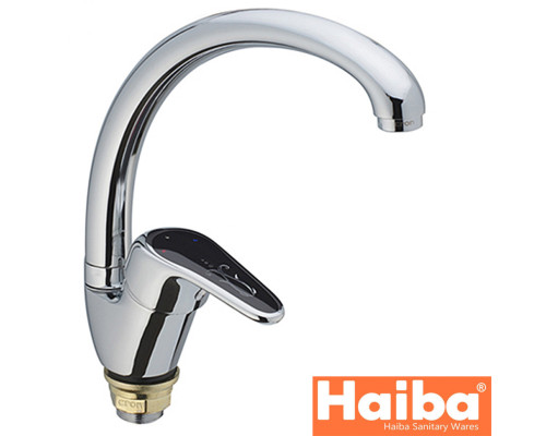 Смеситель для кухни Ухо на гайке HAIBA MAGIC BLACK Chr-777 (nut)