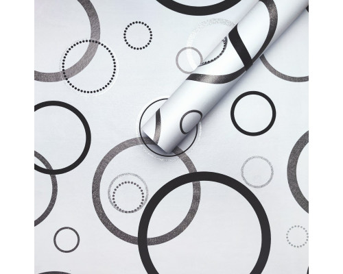 Самоклеющаяся пленка серебряные круги 0,45х10м SW-00001201