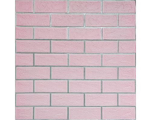 Панель стінова 70*70cm*5mm рожева цегла зі сріблом (D) SW-00001501