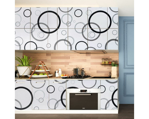 Самоклеющаяся пленка серебряные круги 0,45х10м SW-00001201