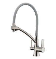 Смеситель для кухни с выходом под осмос KB-72003-02, Чехия (цвет нерж) серый силиконовый гусак