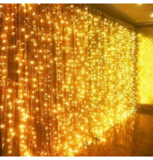 Гирлянда штора-водопад 3х2 м, 320 LED, золото, с переходником