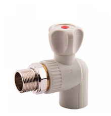 Кран радиаторный угловой шаровый STA (латунный шар) 25*3/4н", Украина