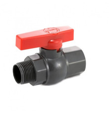 Кран 1" шаровый, пластиковый (резьба внутренняя/наружная) Kemal K7512