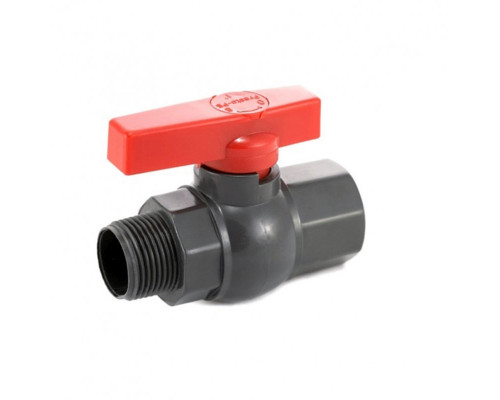Кран 1/2"  шаровый, пластиковый (резьба внутренняя/наружная) Kemal K7510