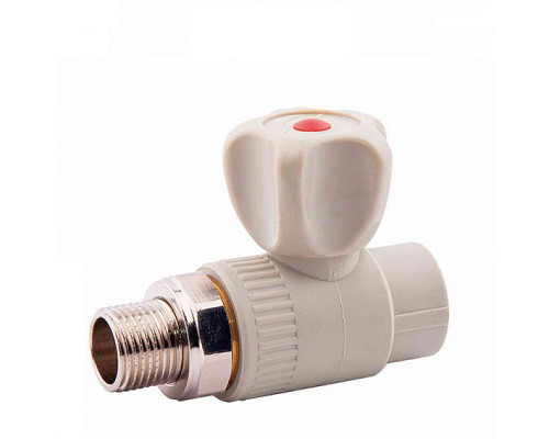 Кран радиаторный прямой шаровый STA (латунный шар) 25*3/4н", Украина