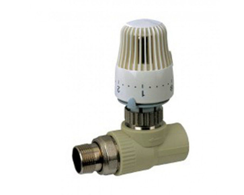 KOER Кран радіаторний прямий з термоголовкою 25*3/4"